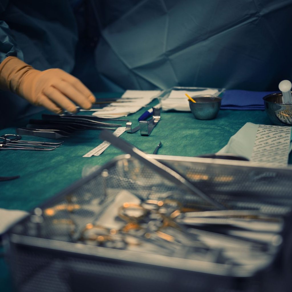 Close-up of surgical instruments prepared for surgery in a hospital operating room. — Learn how to overcome your addiction