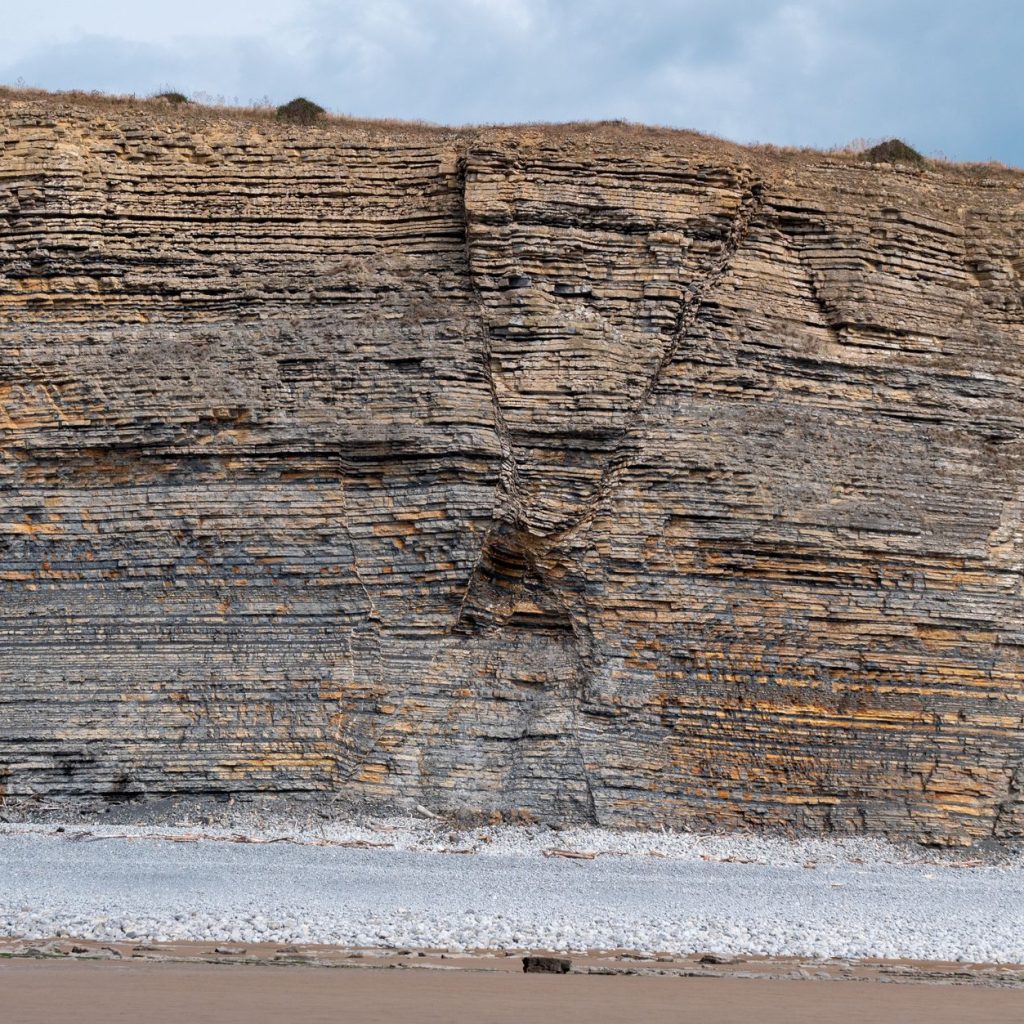 Detailed view of sedimentary rock layers along a coastal cliff face. — What You Should Do Before Opening a Weed Dispensary